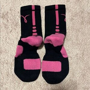 Nike Elite Socks - Black and Pink - Medium